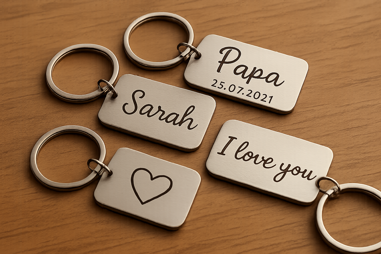 Sleutelhangers met persoonlijke gravure